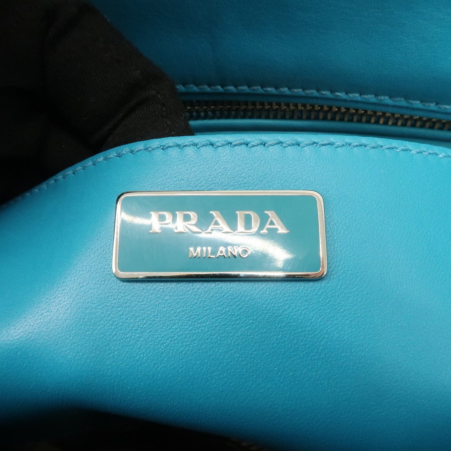 Prada Triangle Logo Canvas 2Way Bag Hand Bag Tote Bag Blue B1801K【Pre-order】