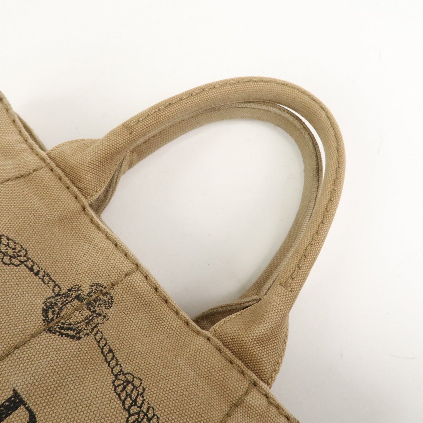 Prada Logo Canapa Mini Canvas 2Way Bag Hand Bag Beige 1BG439【Pre-order】