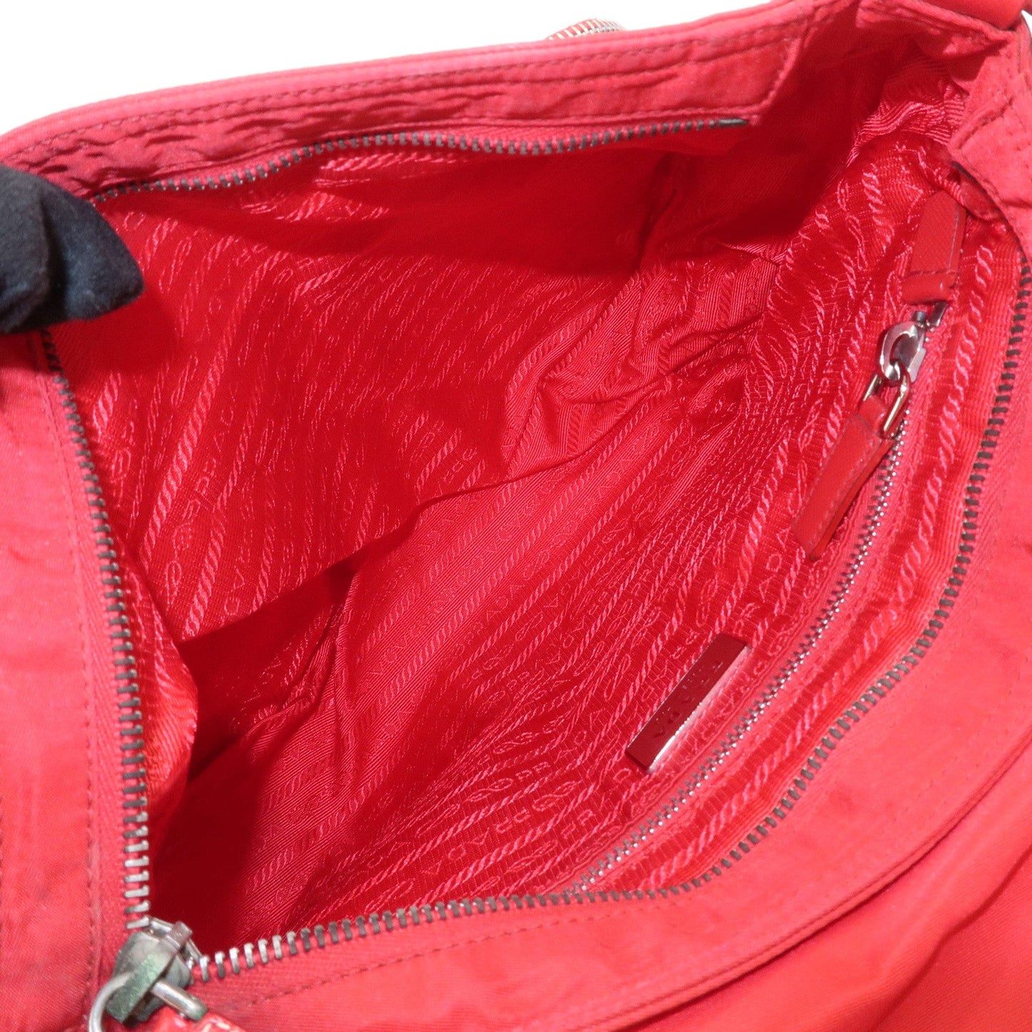 Prada Triangle Logo Nylon Saffiano Leather Shoulder Bag Red BT0436【Pre-order】