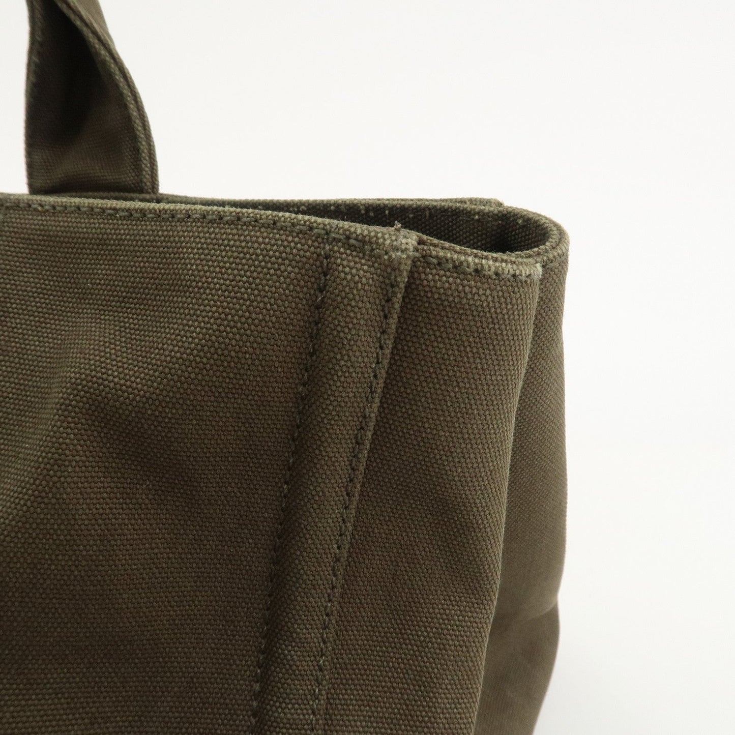 Prada Triangle Logo Canapa Large Tote Hand Bag Bijou Khaki BN1872【Pre-order】