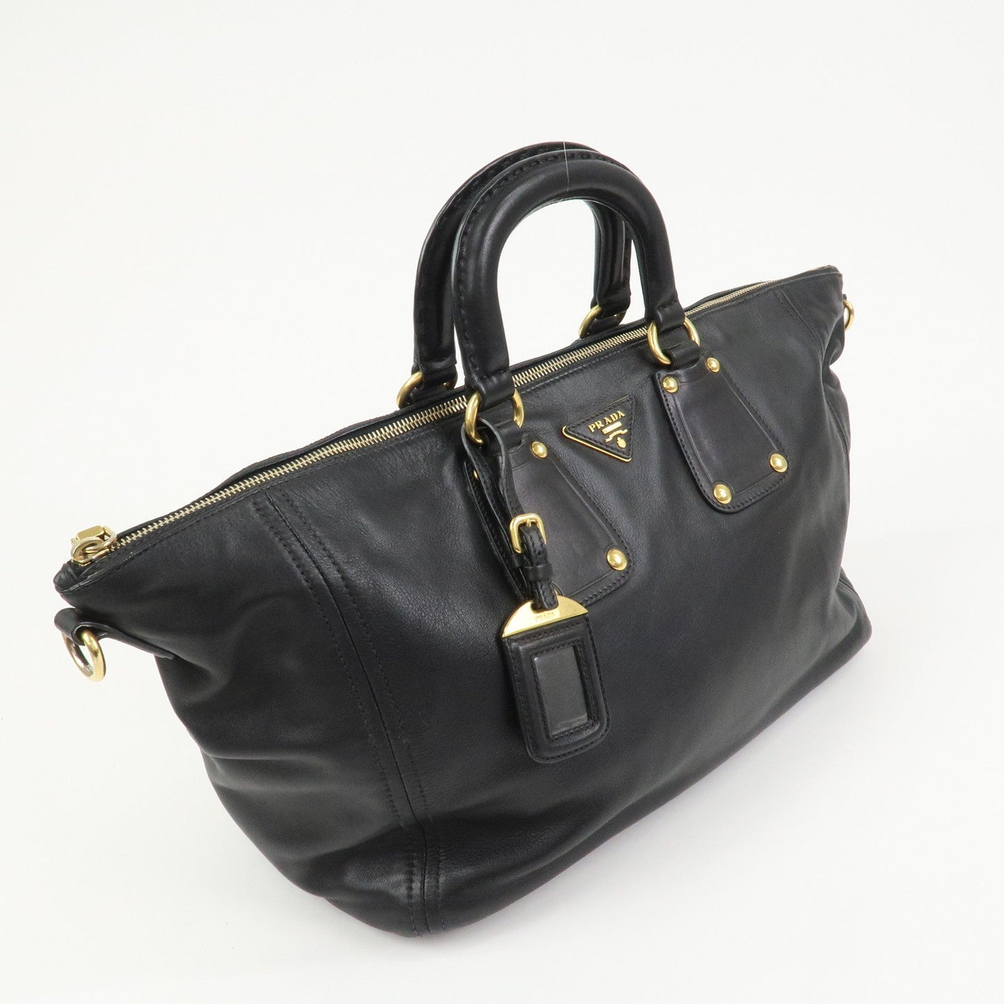 Prada Triangle Logo Leather 2 Way Bag Hand Bag Shoulder Bag BL0685【Pre-order】