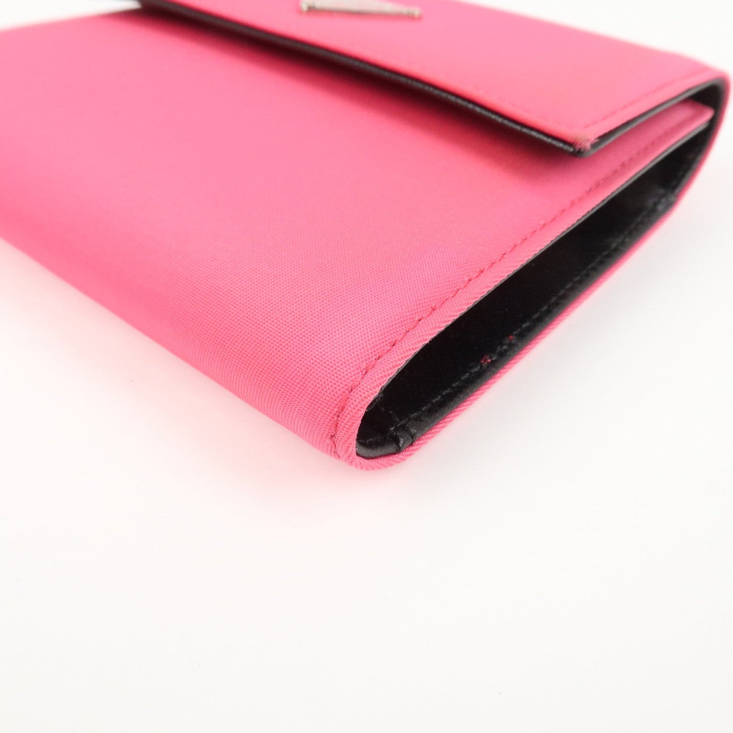 Prada Triangle Logo Tessuto Nylon Mini Compact Wallet Neon Pink【Pre-order】