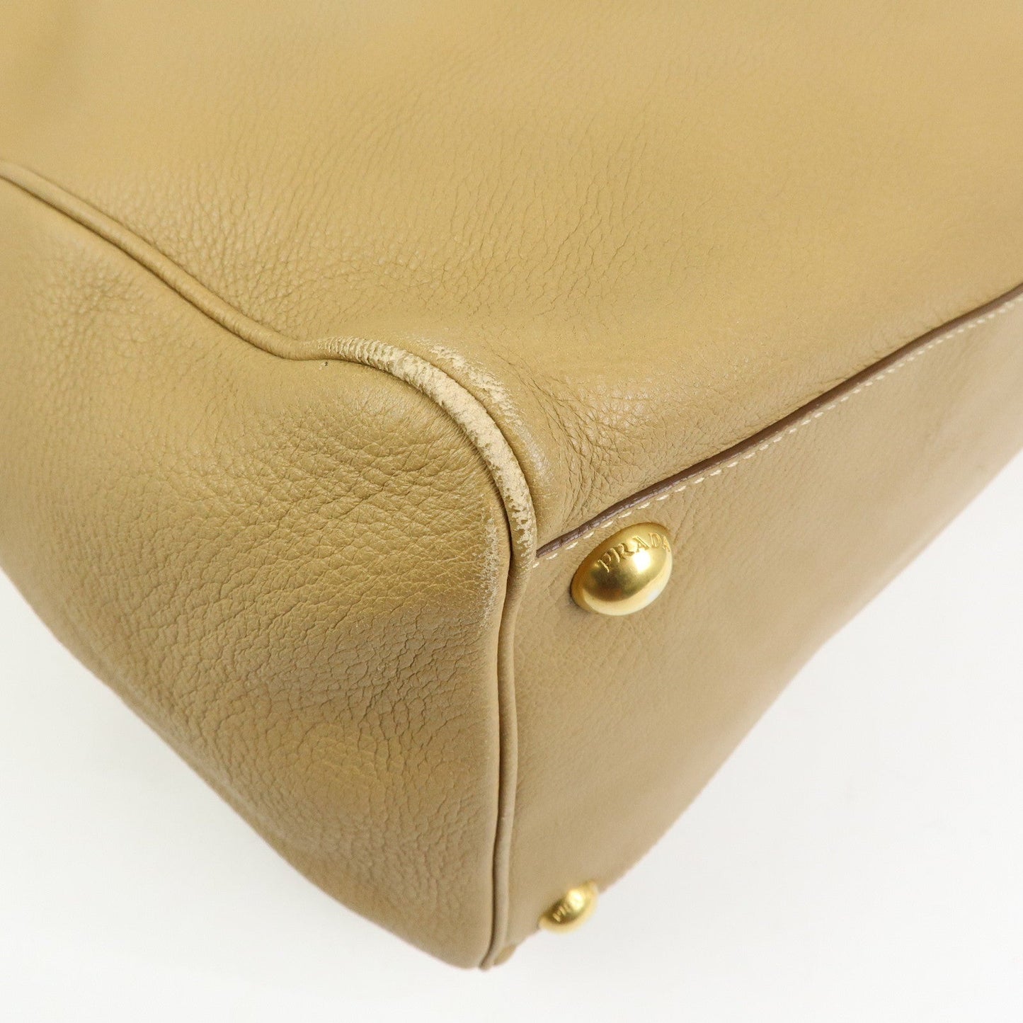 Prada Logo Leather Boston Bag Hand Bag Travel Bag Brown【Pre-order】