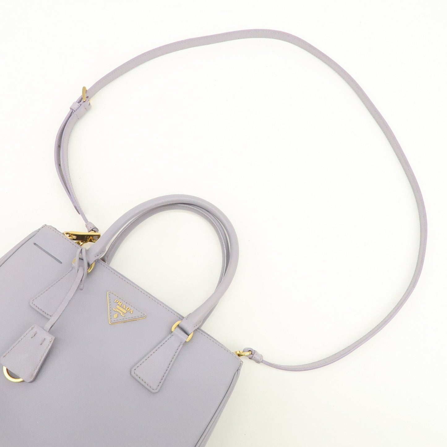 Prada Traingle Logo Galleria 2Way Shoulder Hand Bag Lavender 1BA863【Pre-order】