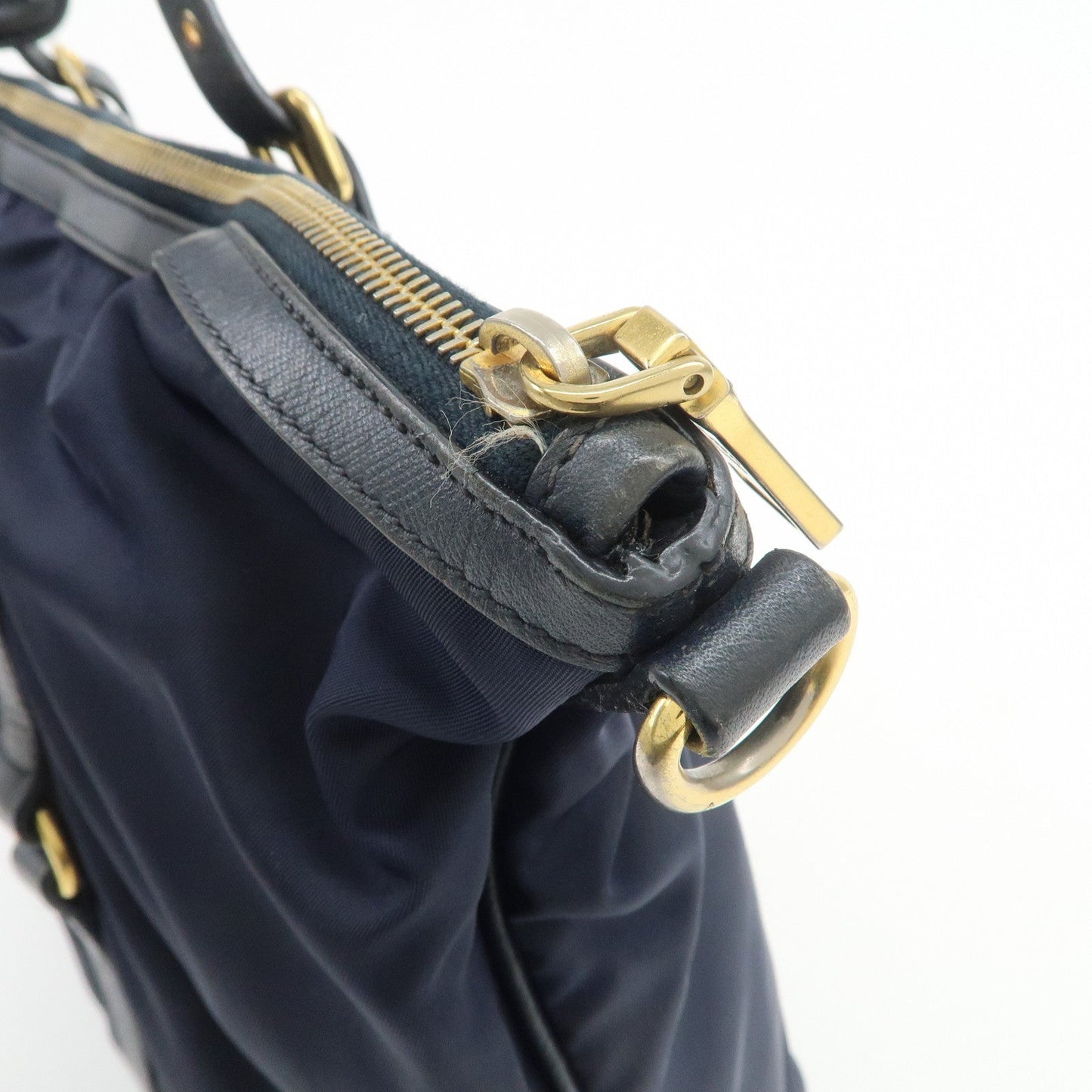 Prada Nylon Saffiano Leather Shoulder Bag Tote Bag Navy【Pre-order】