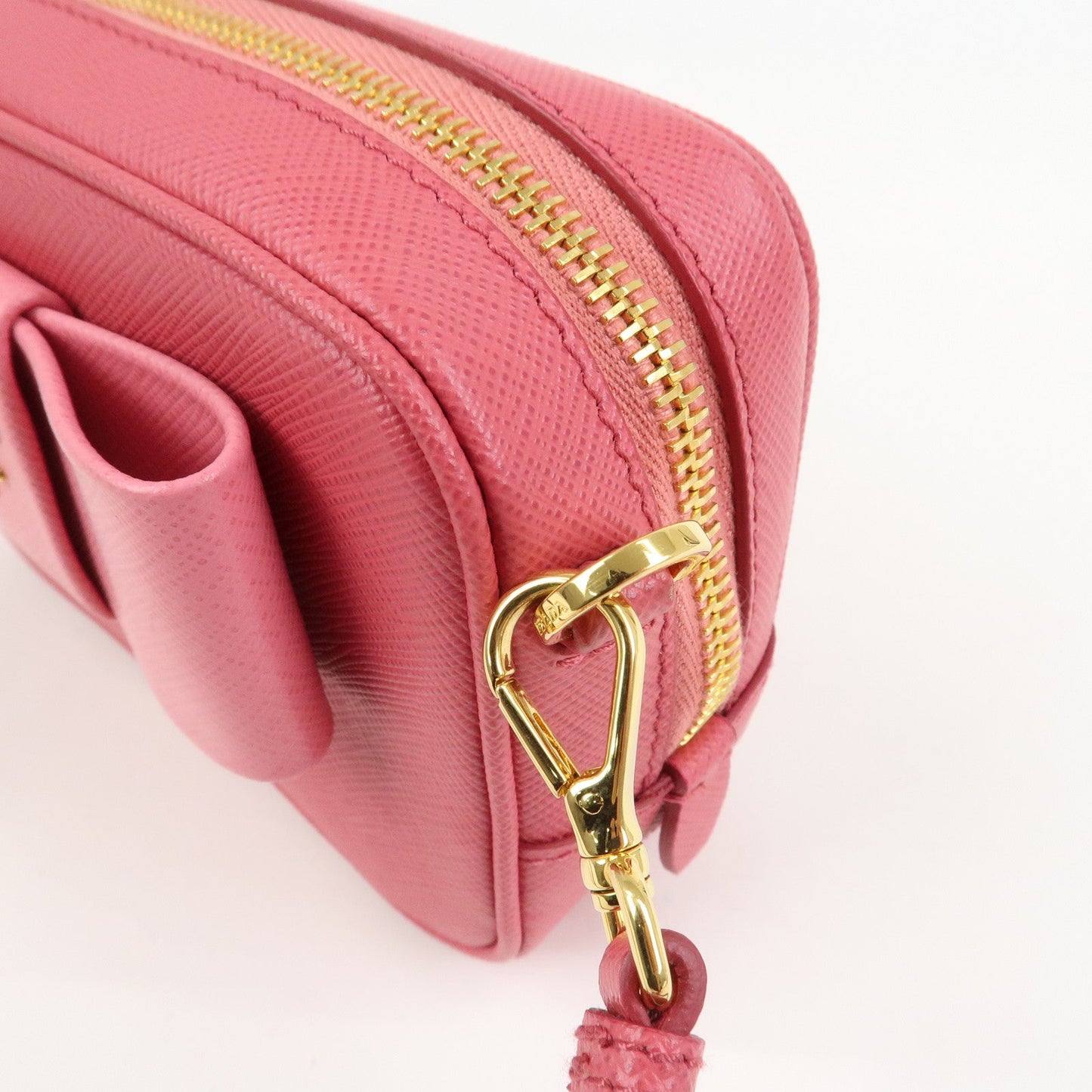 Prada Saffiano Leather Ribbon Mini Camera Shoulder Bag Pink 1N1674【Pre-order】
