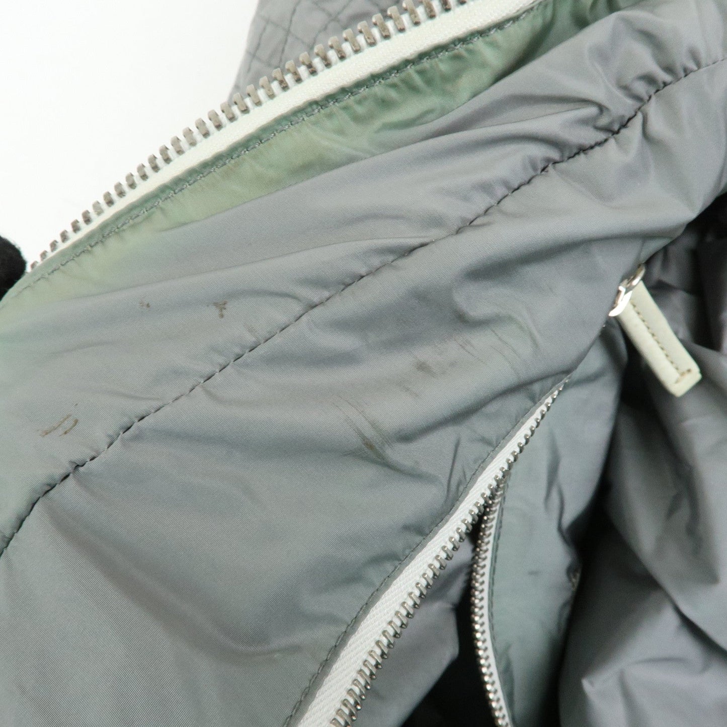 Prada Sports Nylon Leather Boston Bag Hand Bag Gray Irvory【Pre-order】