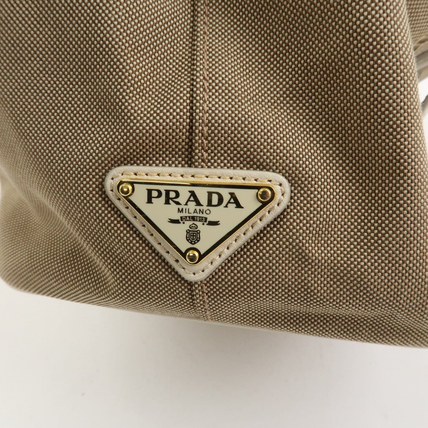 Prada Logo Jaquard Leather 2Way Hand Bag Shoulder Bag Beige White【Pre-order】