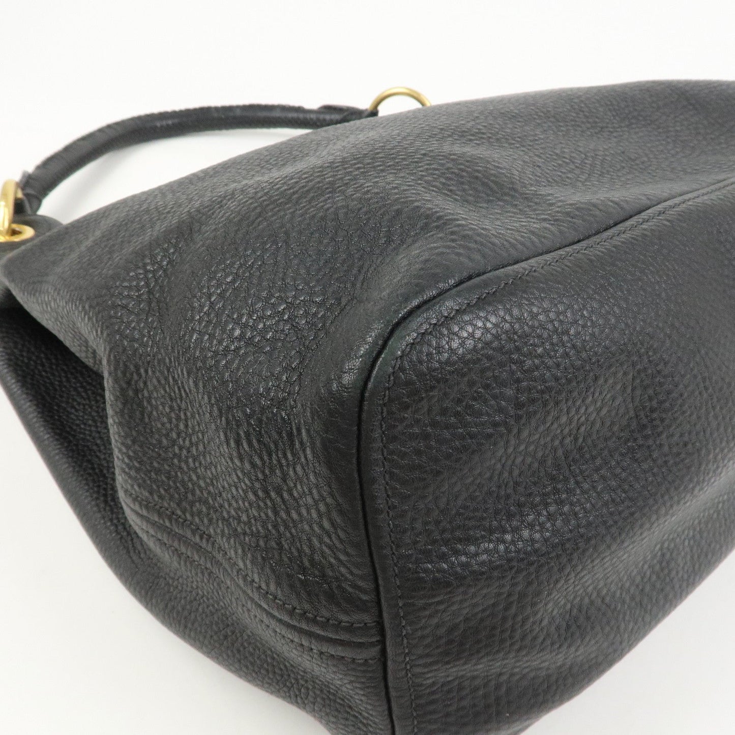 Prada Logo Leather Shoulder Bag Hand Bag Black【Pre-order】