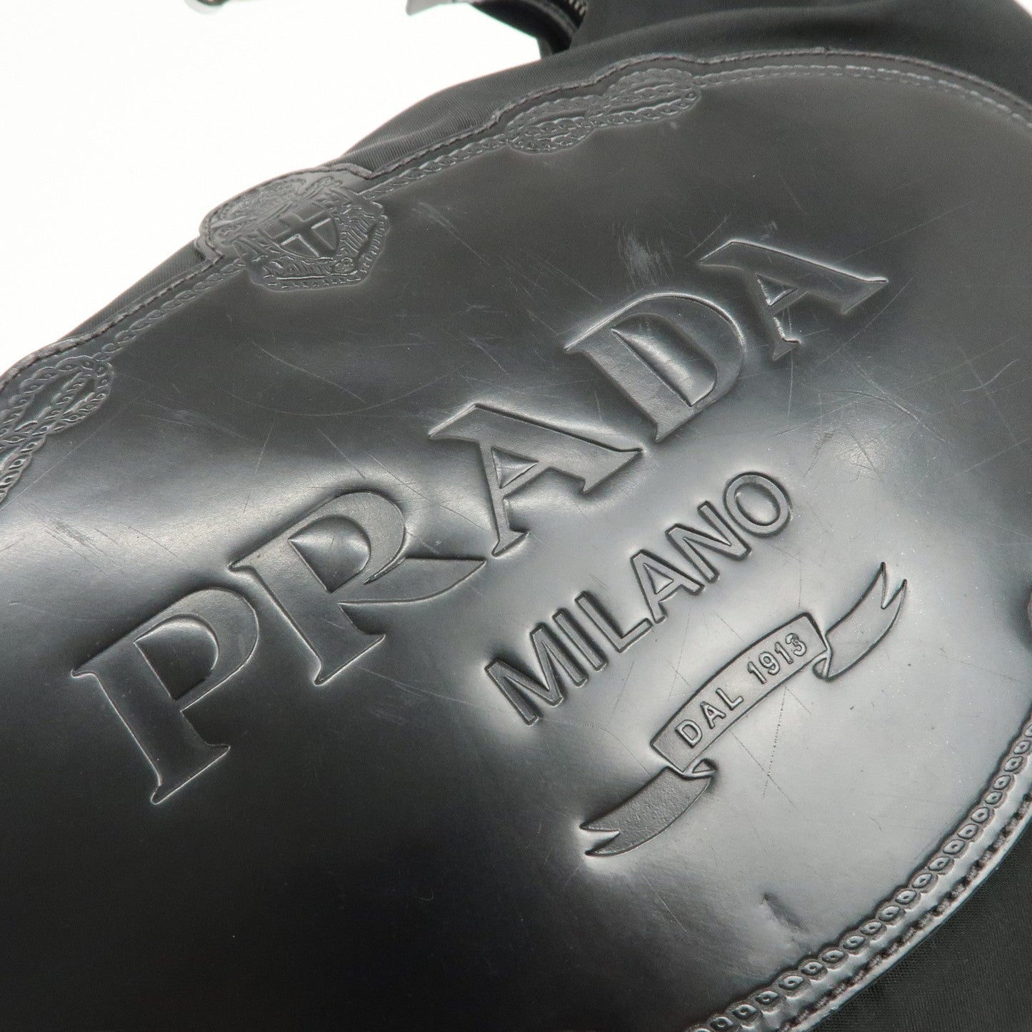 Prada Logo Nylon Leather Shoulder Bag Hand Bag Black BR3287【Pre-order】