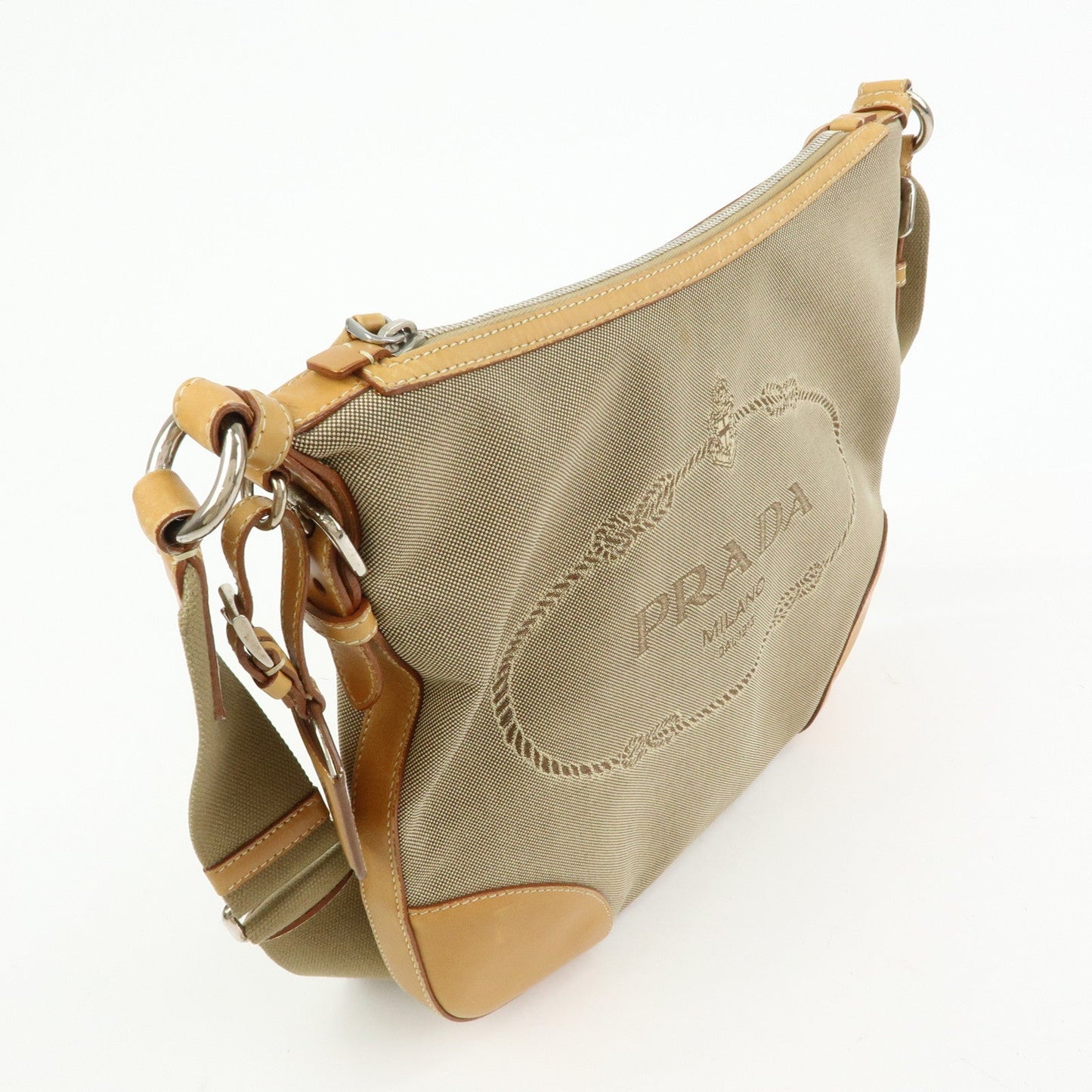 Prada Logo Jacquard Leather Shoulder Bag Crossbody Bag Camel BT0533【Pre-order】