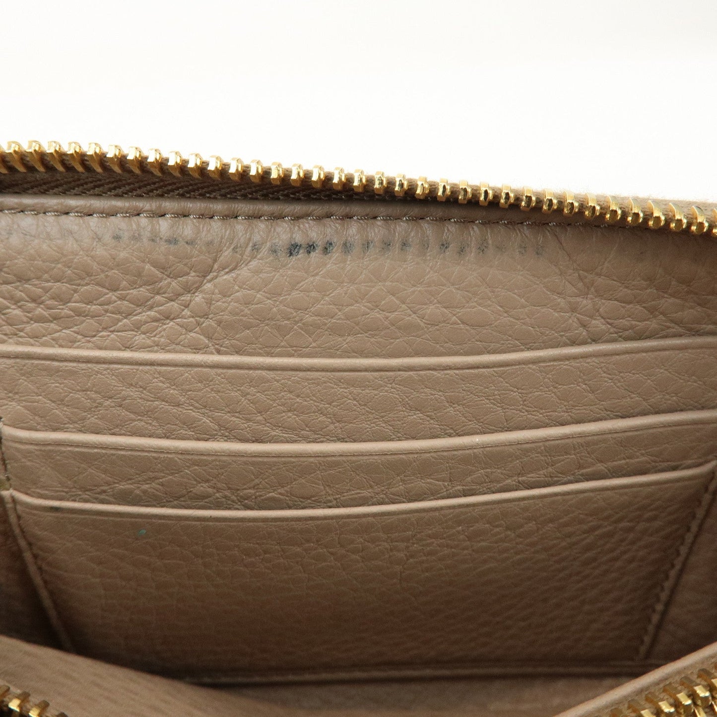 Prada Calf Leather Compact Round Zippy Wallet Beige Gold【Pre-order】