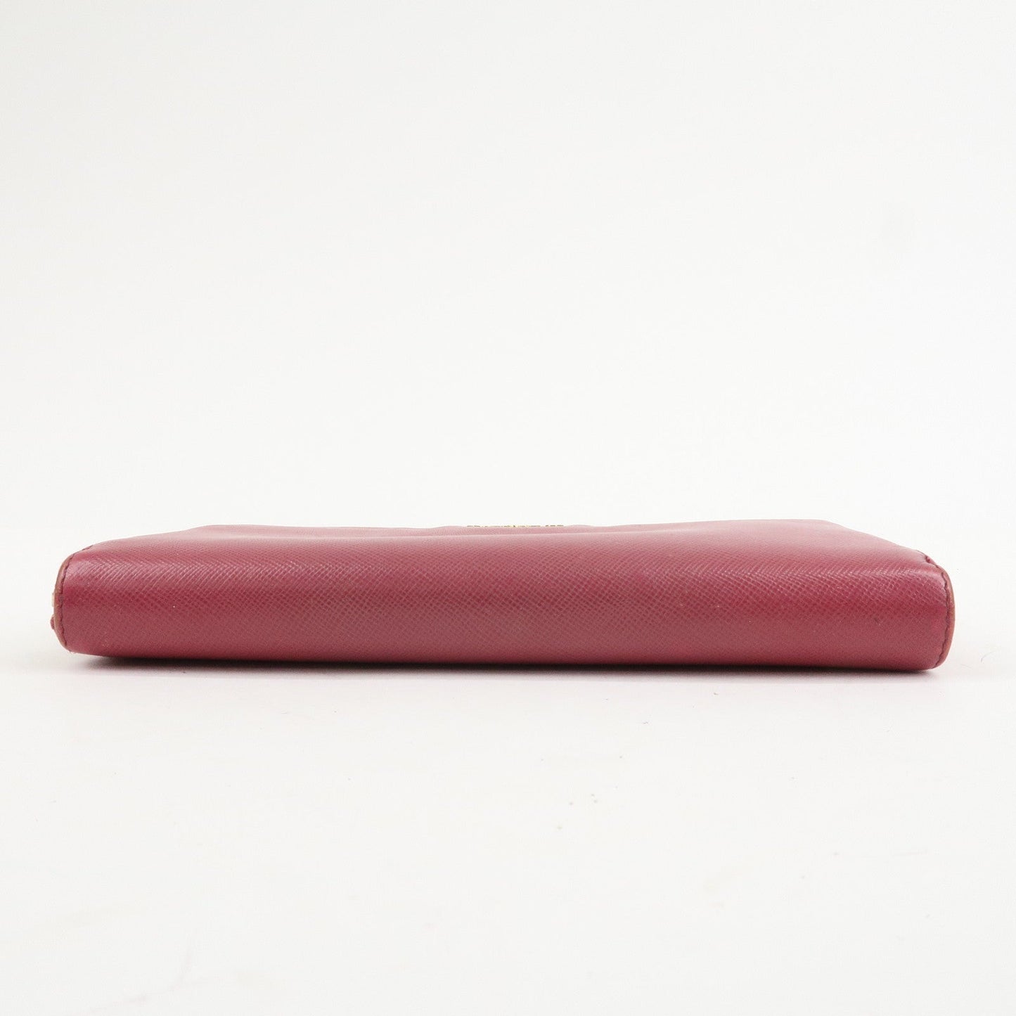 Prada Logo Saffiano Leather Round Zippy Long Wallet Pink 1M0506 Used【Pre-order】