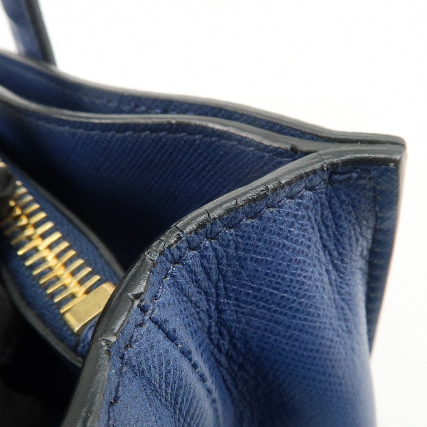 Prada Triangle Logo Saffiano Leather 2Way Bag Hand Bag Navy【Pre-order】