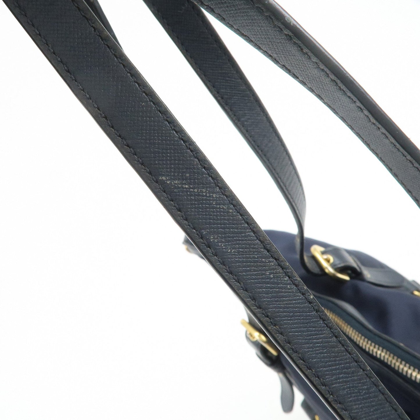Prada Nylon Saffiano Leather Shoulder Bag Tote Bag Navy【Pre-order】