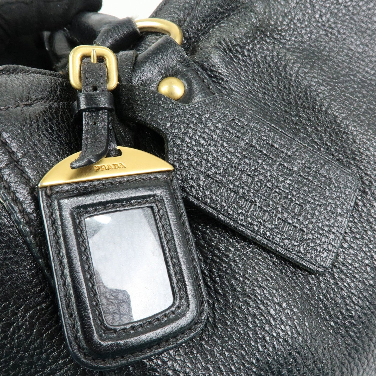 Prada Logo Leather 2Way Bag Hand Bag Shoulder Bag Black BR4083【Pre-order】