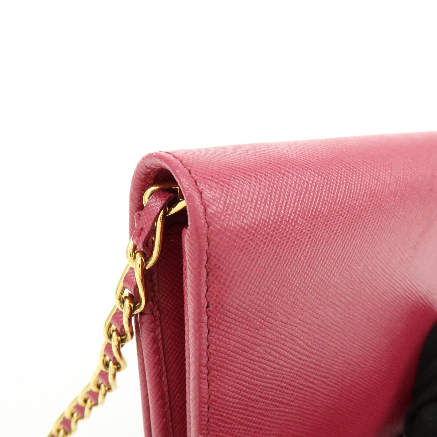 Prada Saffiano Leather Chain Wallet WOC Pink 1M1290【Pre-order】