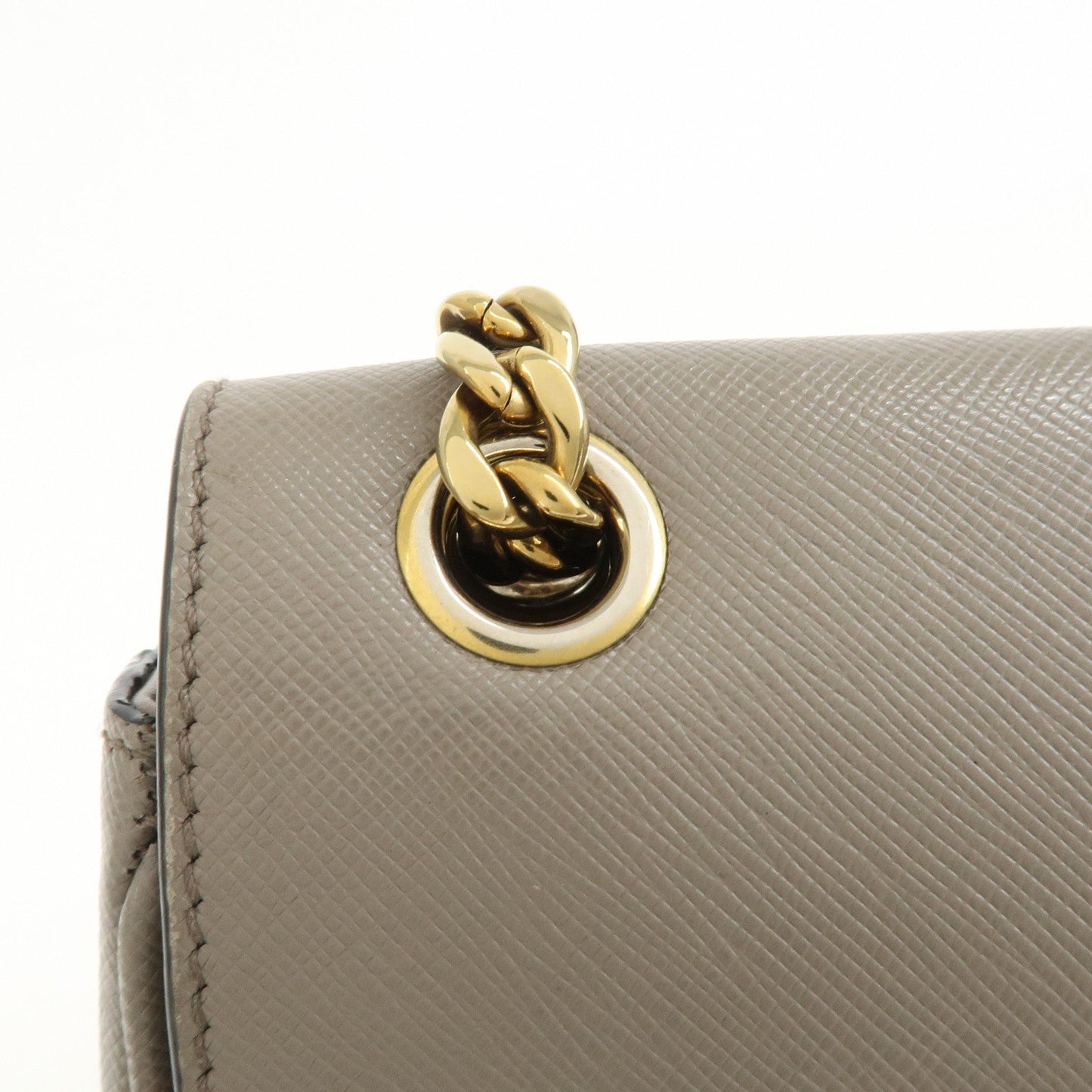 Prada Saffiano Leather Chain Shoulder Crossbody Bag Gray 1BD193【Pre-order】