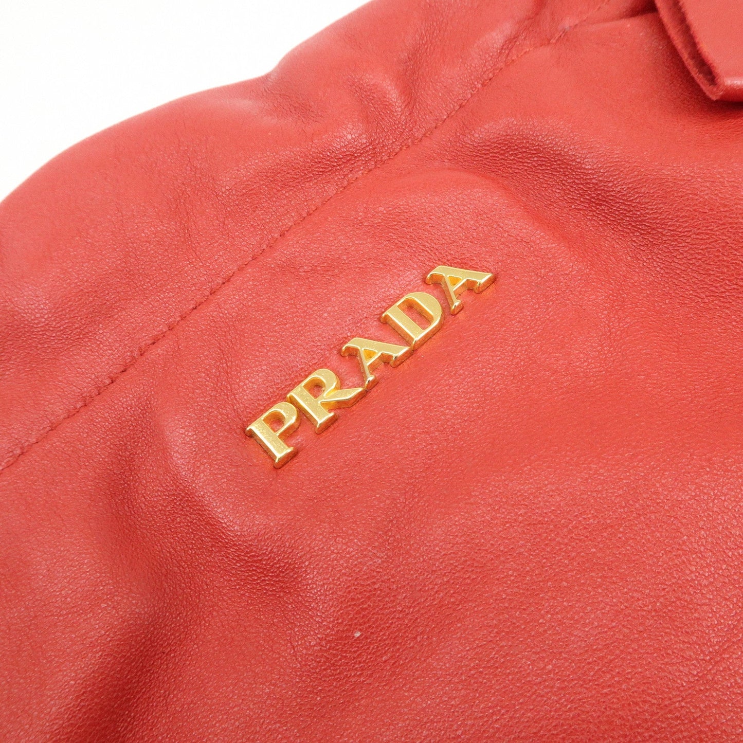 Prada Logo Leather 2Way Bag Hand Bag Shoulder Bag Red BR4205【Pre-order】