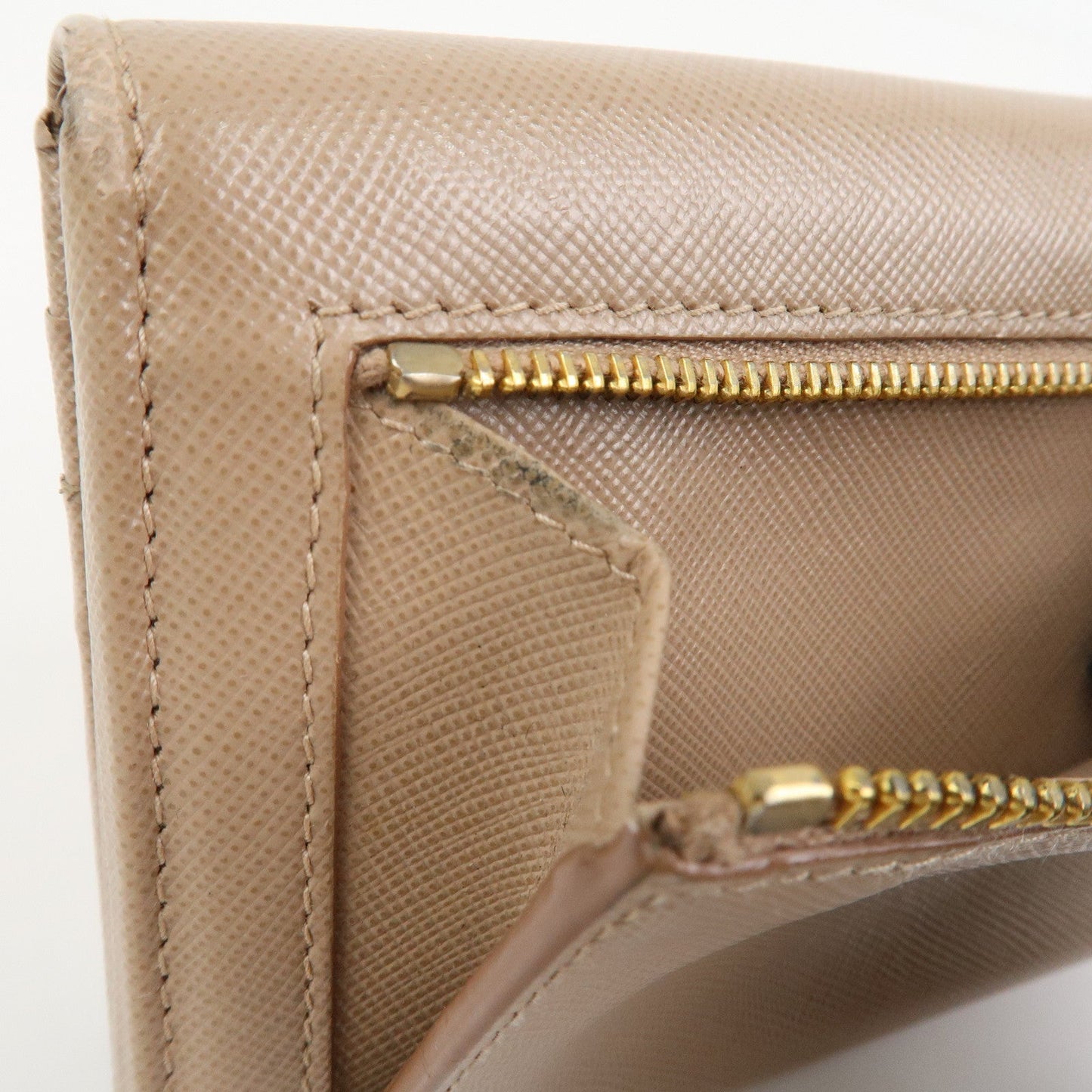 Prada Triangle Logo Saffiano Leather Long Wallet Beige 1MH132【Pre-order】