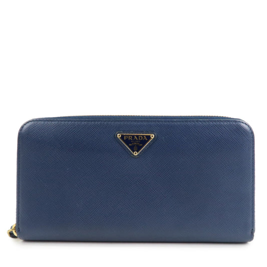 Prada Triangle Logo Saffiano Leather Zippy Long Wallet Navy 1ML506【Pre-order】