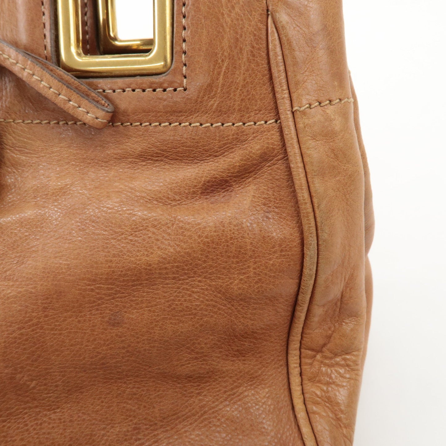 Prada Logo Leather Ribbon 2Way Bag Hand Bag Brown BN2245 Used【Pre-order】