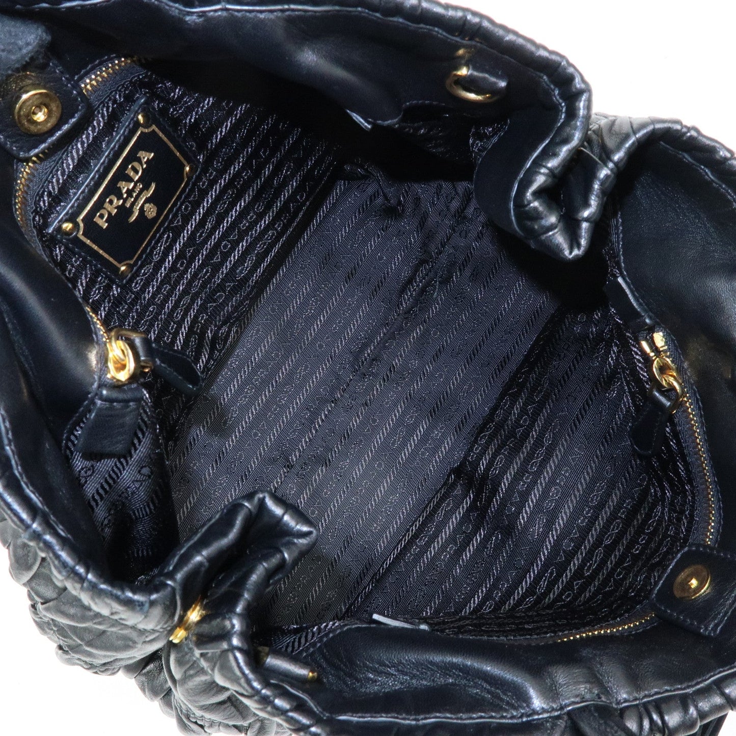 Prada Ribbon Nappa Gaufure Leather 2Way Bag Black BN1932【Pre-order】