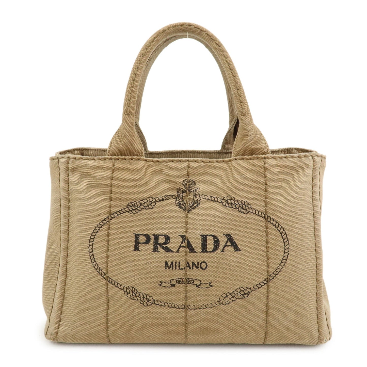Prada Logo Canapa Mini Canvas 2Way Bag Hand Bag Beige 1BG439【Pre-order】