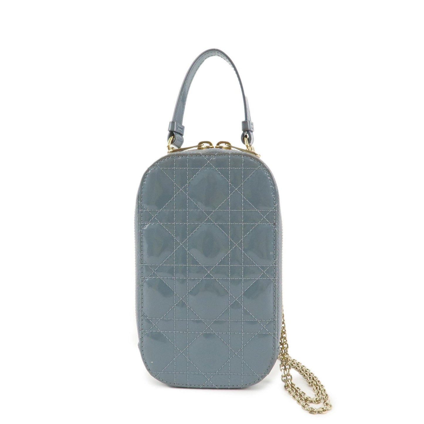Christian Dior Lady Dior Cannage Patent Leather Phone Holder【Pre-order】