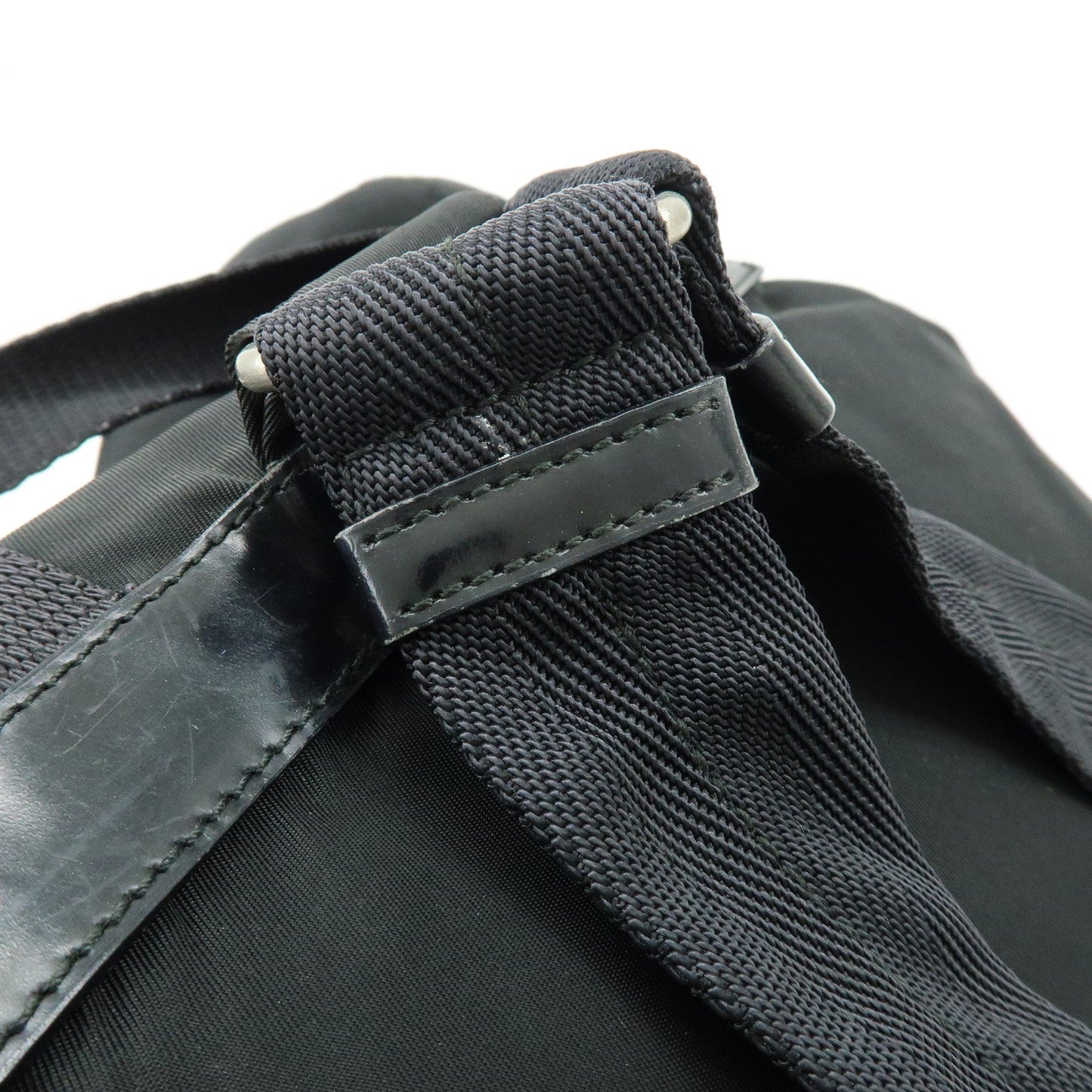 Prada Triangle Logo Nylon Leather Backpack Rucksuck Black【Pre-order】