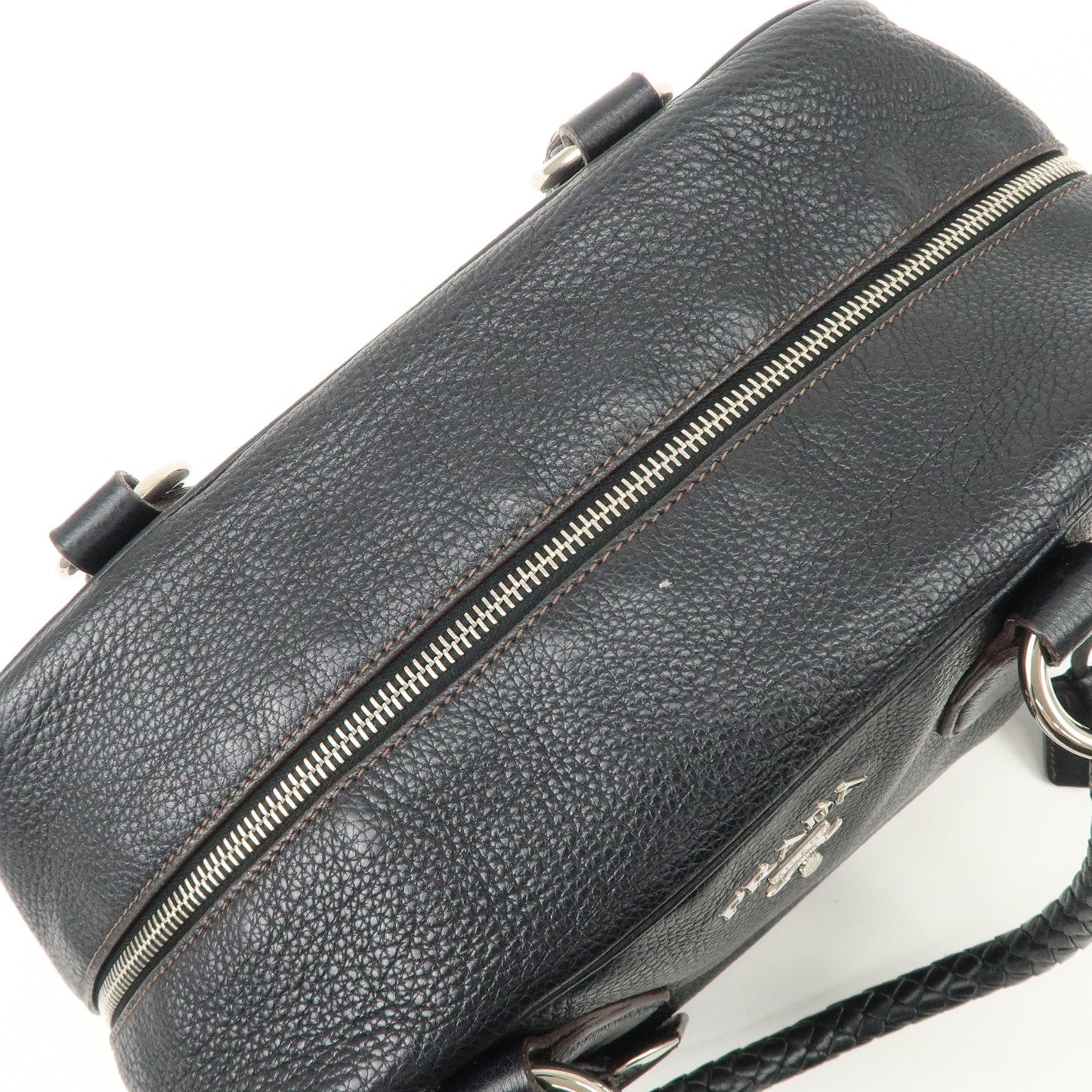 Prada Logo Leather Hand Bag Mini Boston Bag Black BL0471 Used【Pre-order】