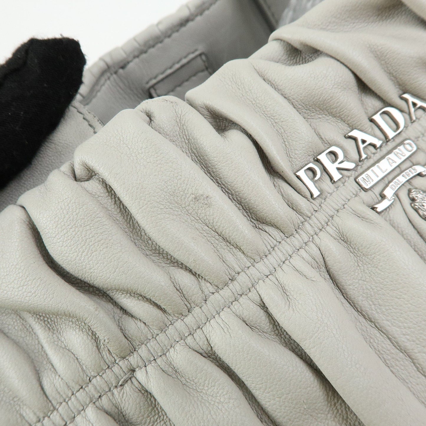 Prada Canapa Nappa Gaufre Leather Gathered Large Tote Hand Bag【Pre-order】