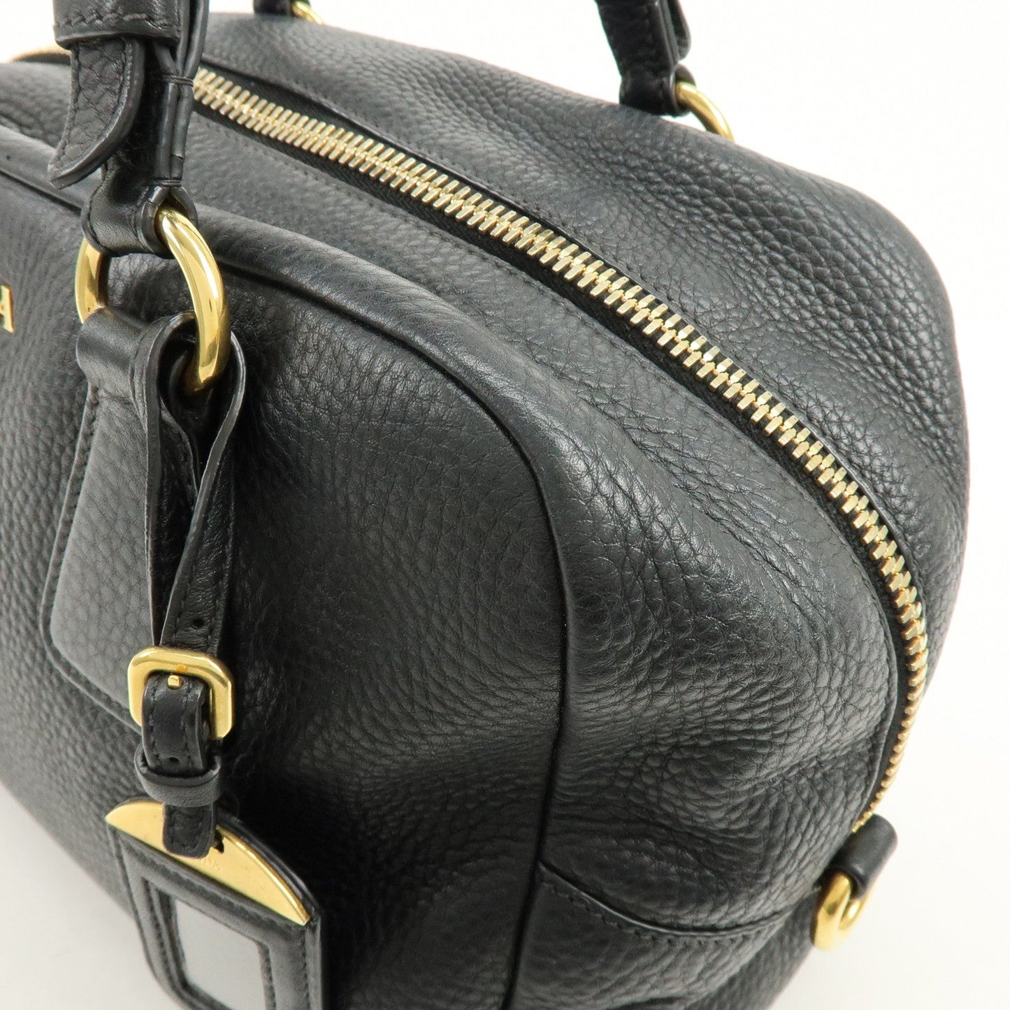 Prada Logo Leather Boston Bag Shoulder Bag Black B3091M【Pre-order】