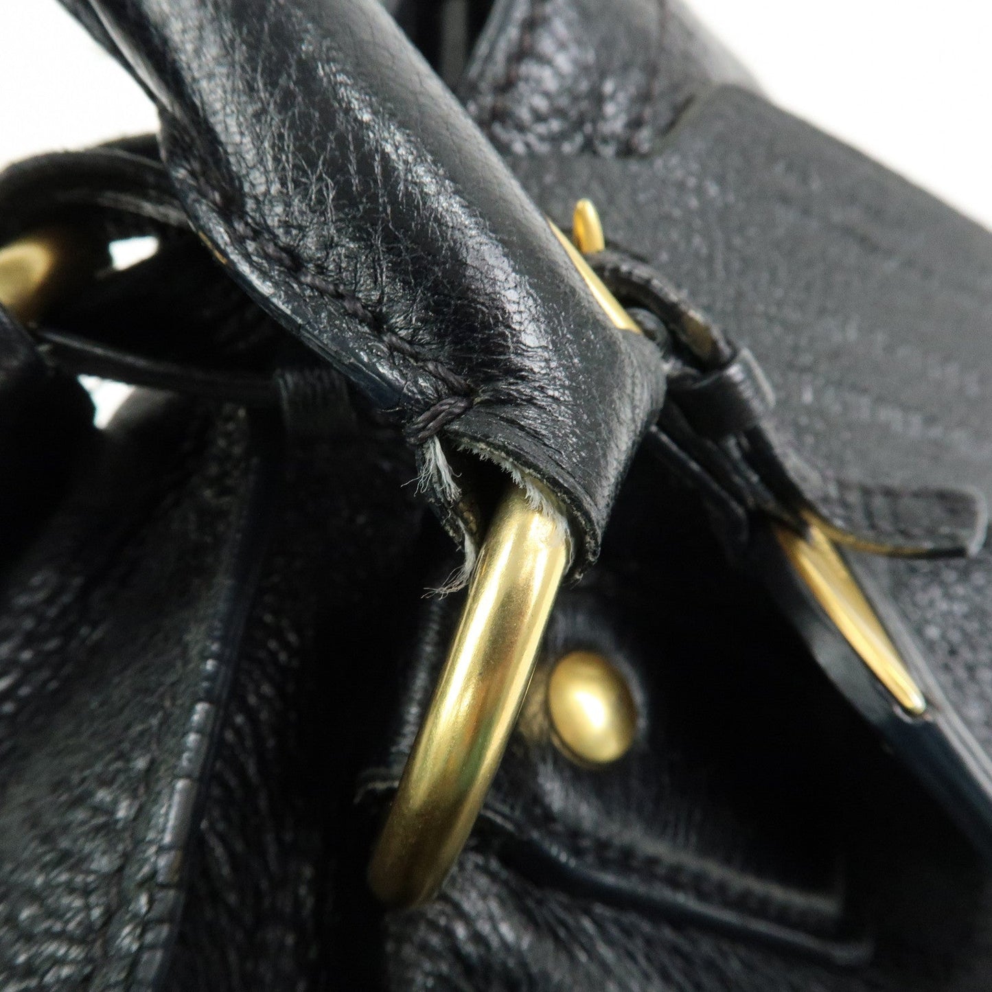 Prada Logo Leather 2Way Bag Hand Bag Shoulder Bag Black BR4083【Pre-order】