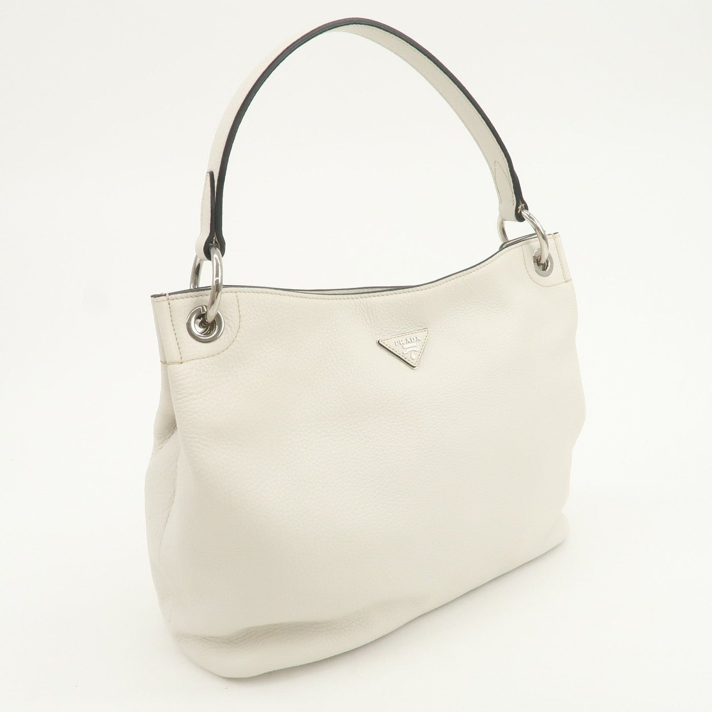 Prada Triangle Logo Leather Shoulder Bag White BR5124【Pre-order】