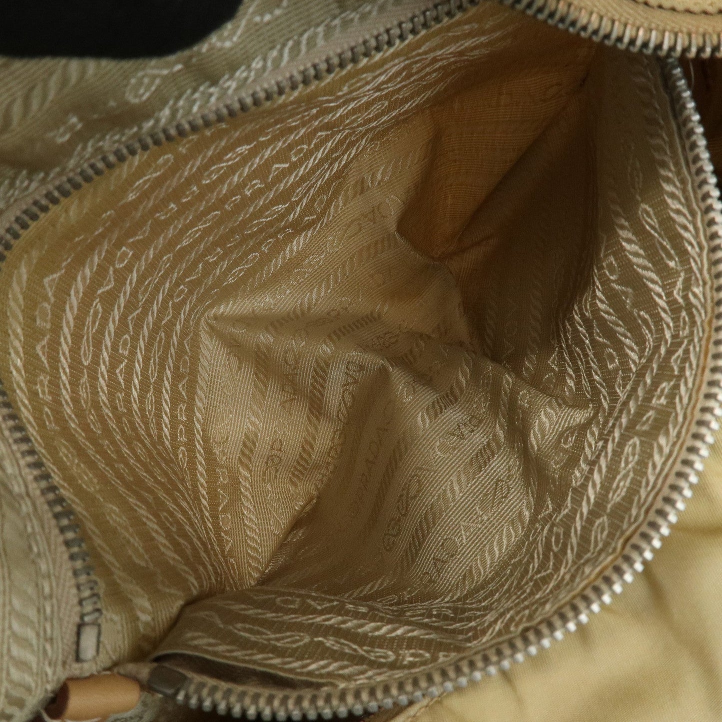Prada Logo Nylon Leather Shoulder Bag Hand Bag Beige BR3315【Pre-order】