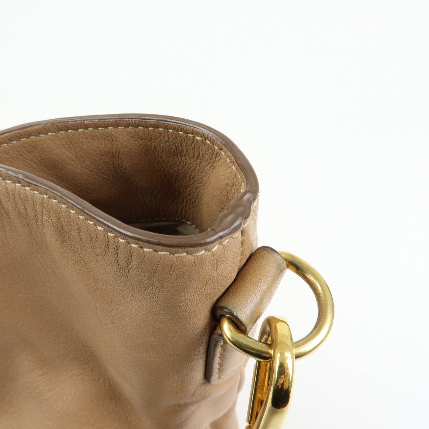 Prada Soft Calf Leather 2Way Hand Shoulder Bag Light Brown BN1902【Pre-order】