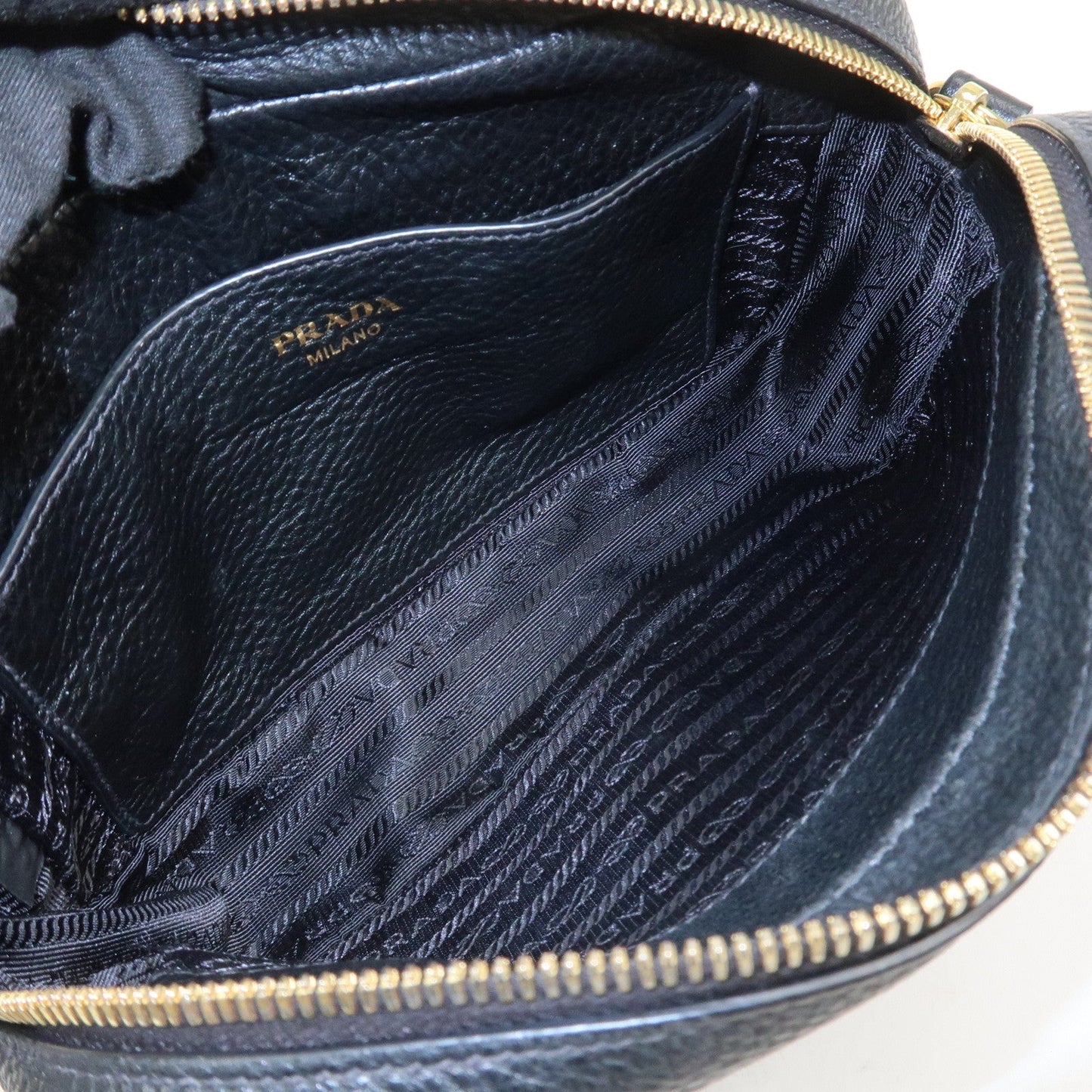 Pradq Logo Leather Shoulder Bag Black 1BD163【Pre-order】