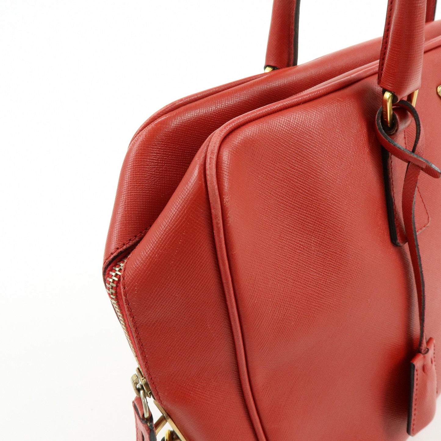 Prada Triangle Logo Saffiano Leather Shoulder Bag Hand Bag Red【Pre-order】