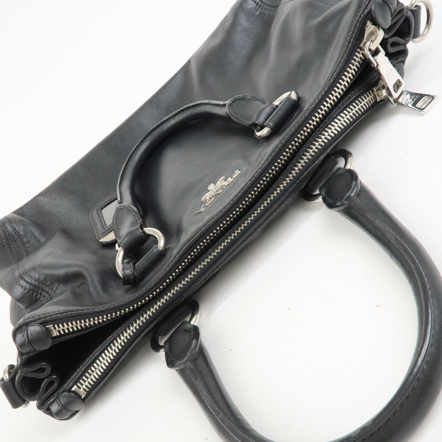 Prada Logo Leather 2WAY Bag Hand Bag Shoulder Bag Black BN2866【Pre-order】