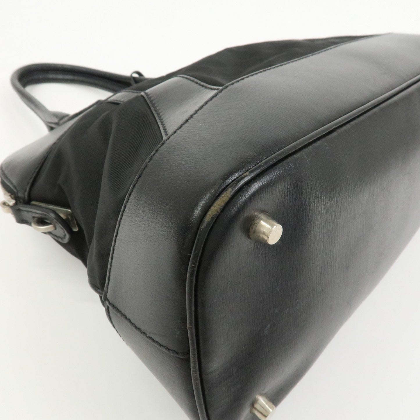 Prada Triangle Logo Nylon Leather Shoulder Bag Hand Bag Black【Pre-order】