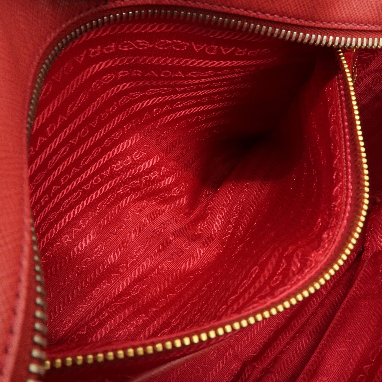 Prada Triangle Logo Saffiano Leather Boston Bag Hand Bag Red BL0095 Used【Pre-order】