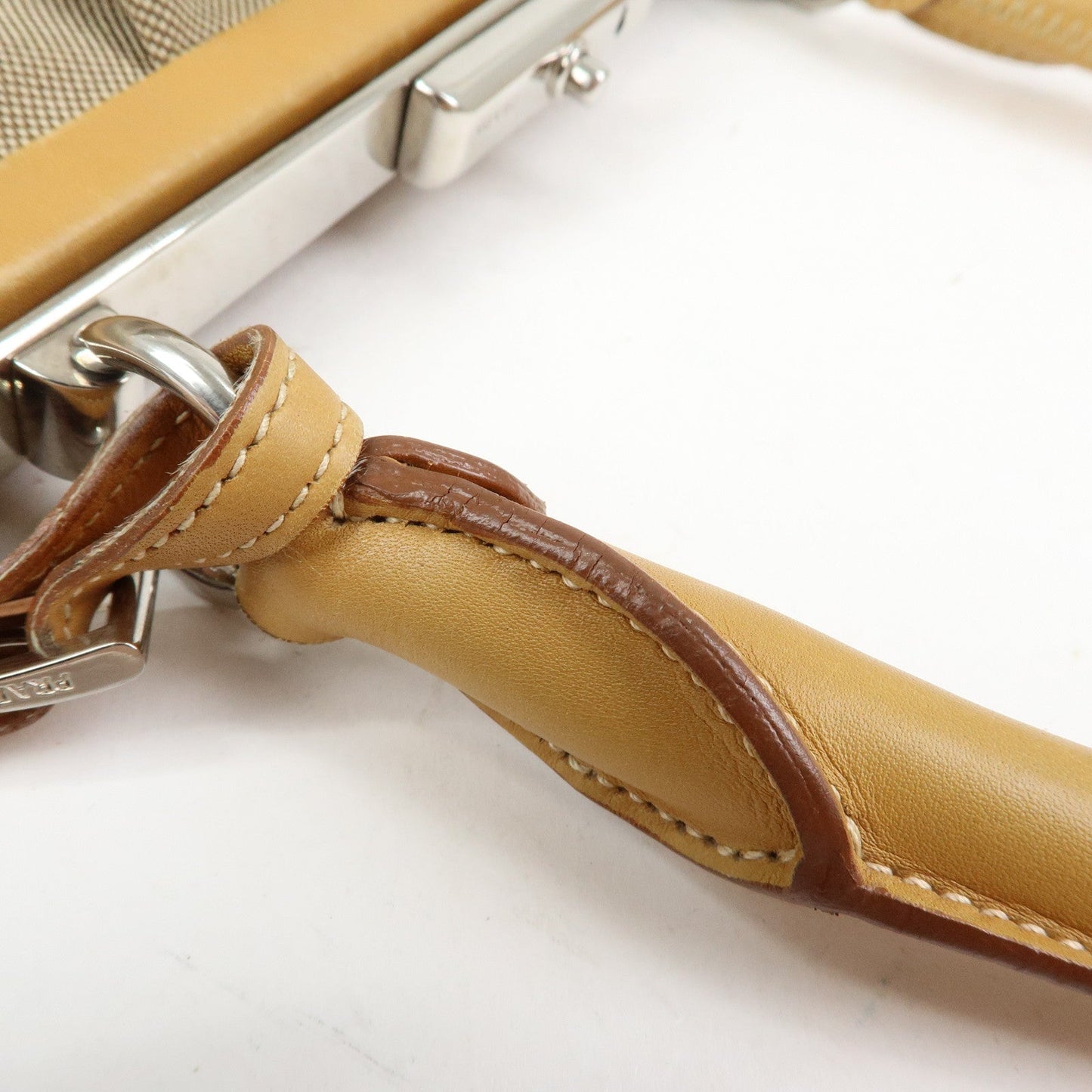 Prada Logo Jacquard Leather Shoulder Bag Light Brown BR3481【Pre-order】