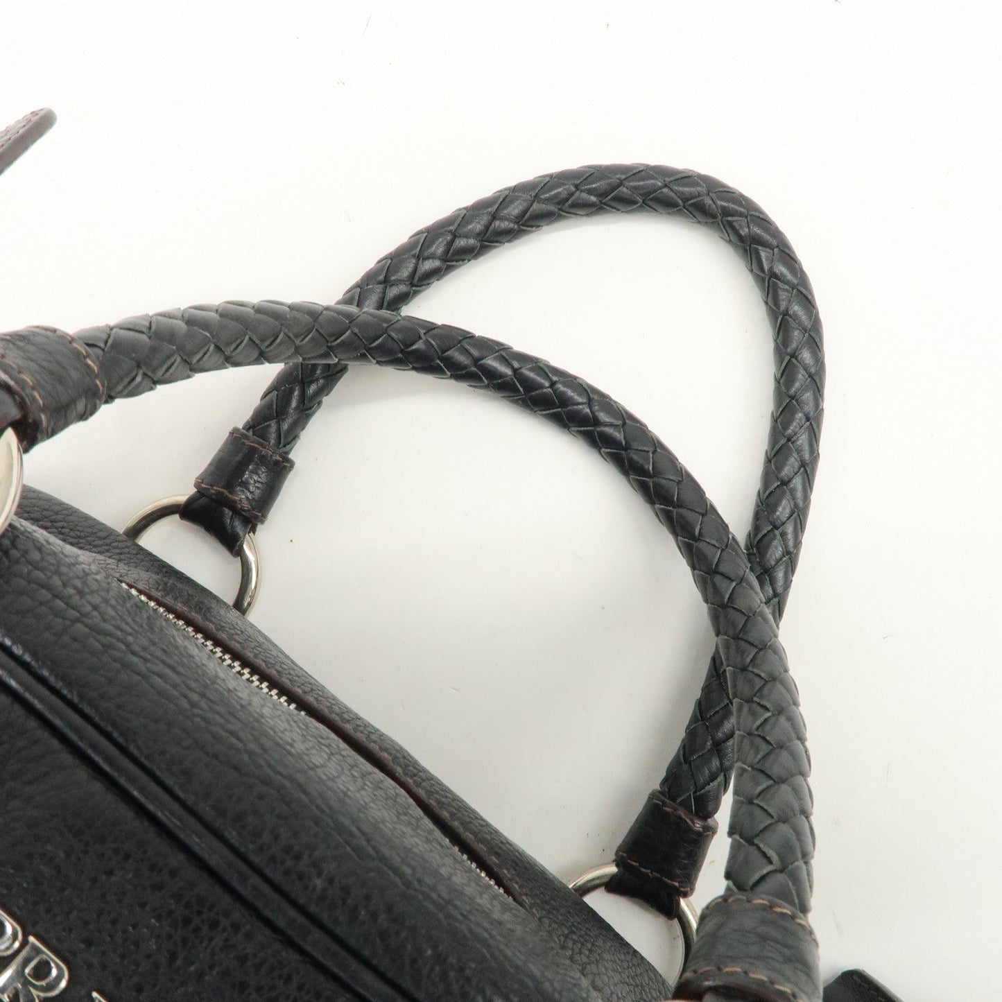 Prada Logo Leather Hand Bag Mini Boston Bag Black BL0471 Used【Pre-order】