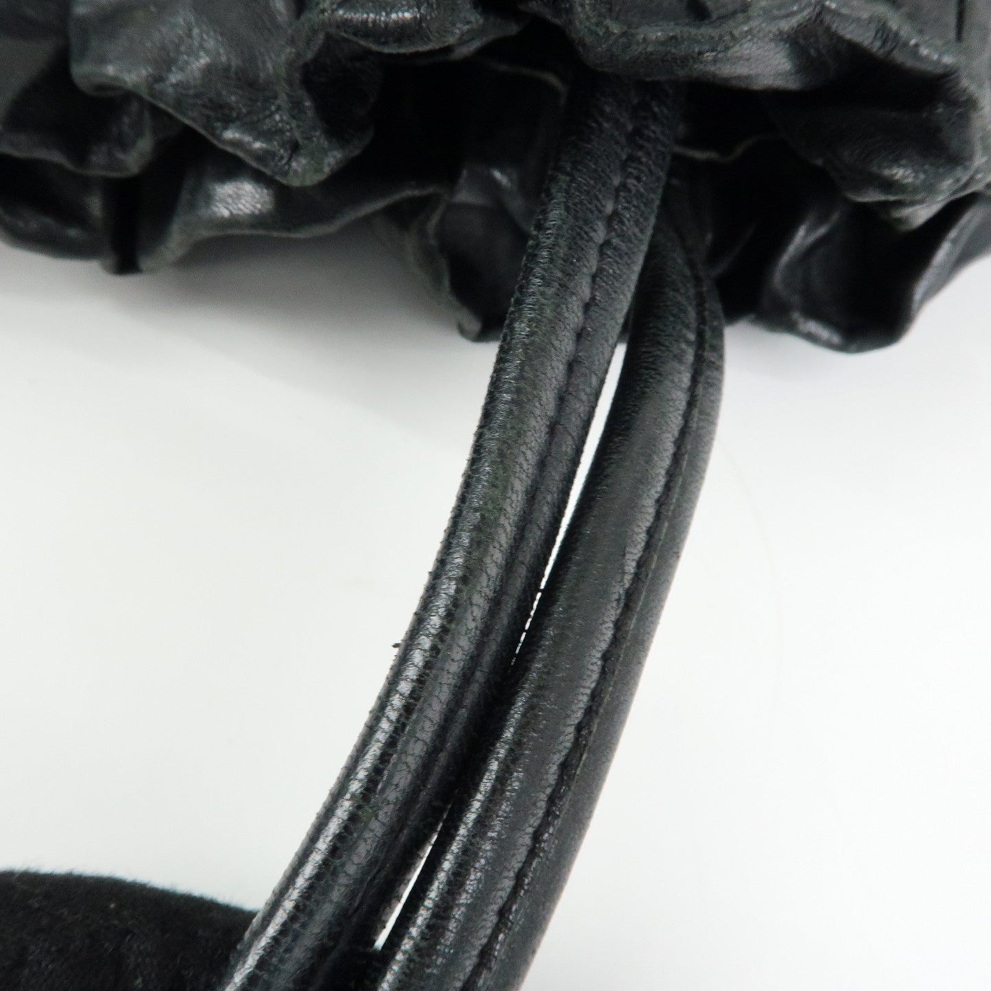 Prada Leather Drawstring Shoulder Bag Hand Bag Black【Pre-order】