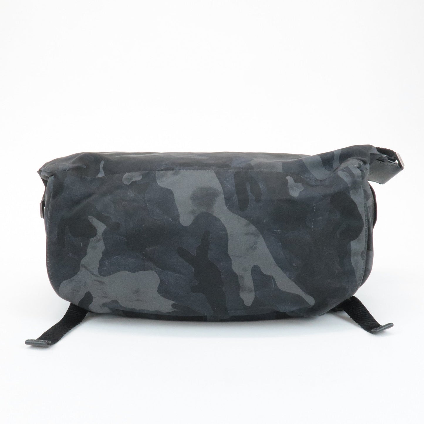 Prada Triangle Logo Nylon Camouflage Shoulder Bag Black Gray Navy Used【Pre-order】