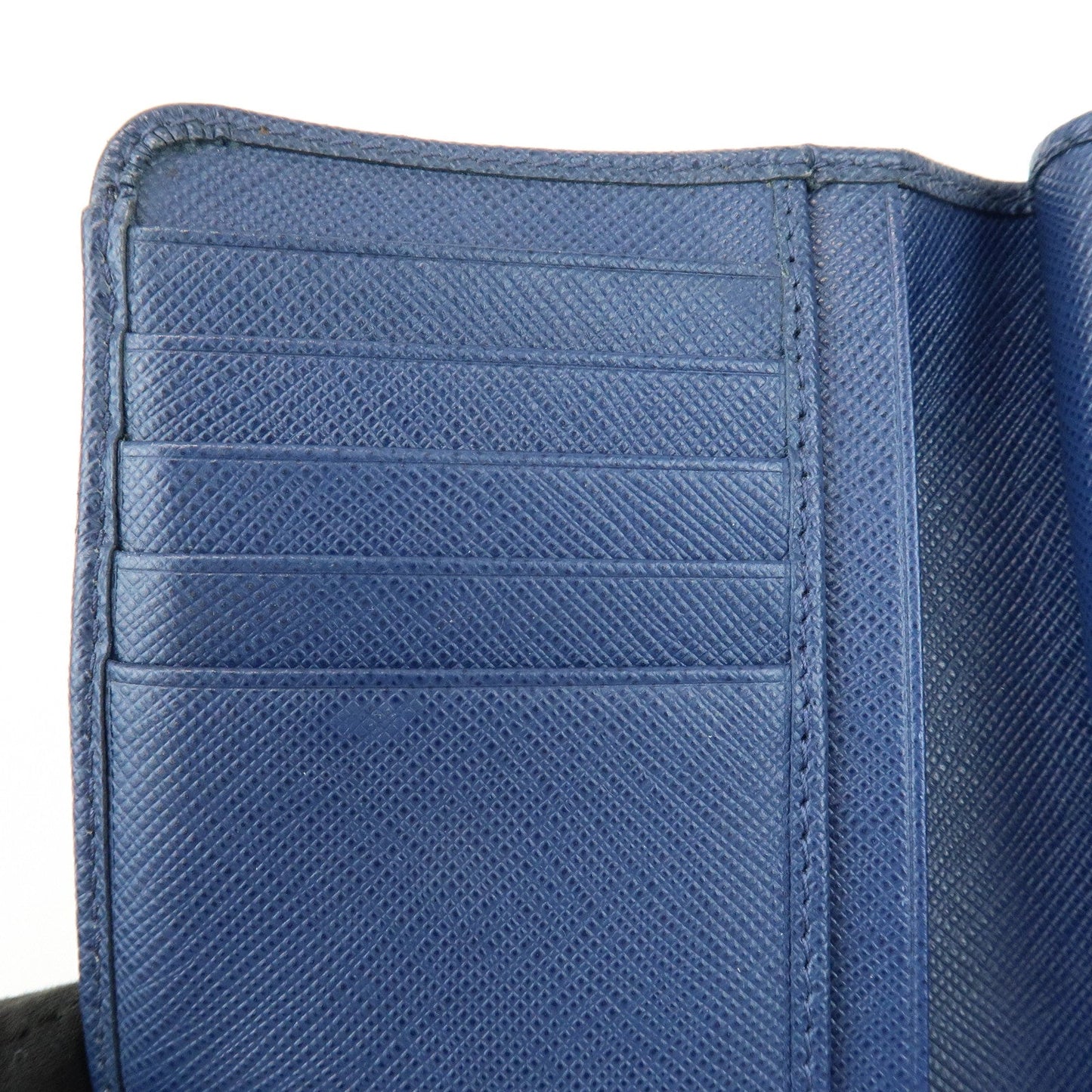 Prada Saffiano Leather Compact Wallet Navy Gold 1ML225【Pre-order】