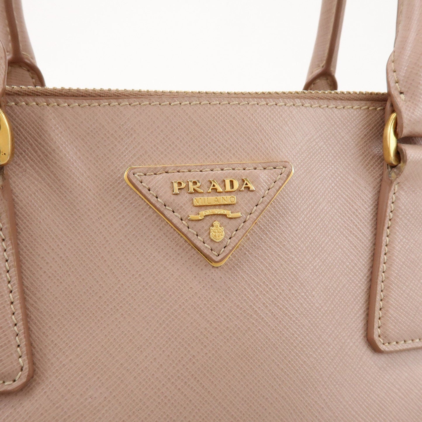 Prada Traingle Logo Galleria 2Way Bag Hand Bag Pink Beige1BA863【Pre-order】