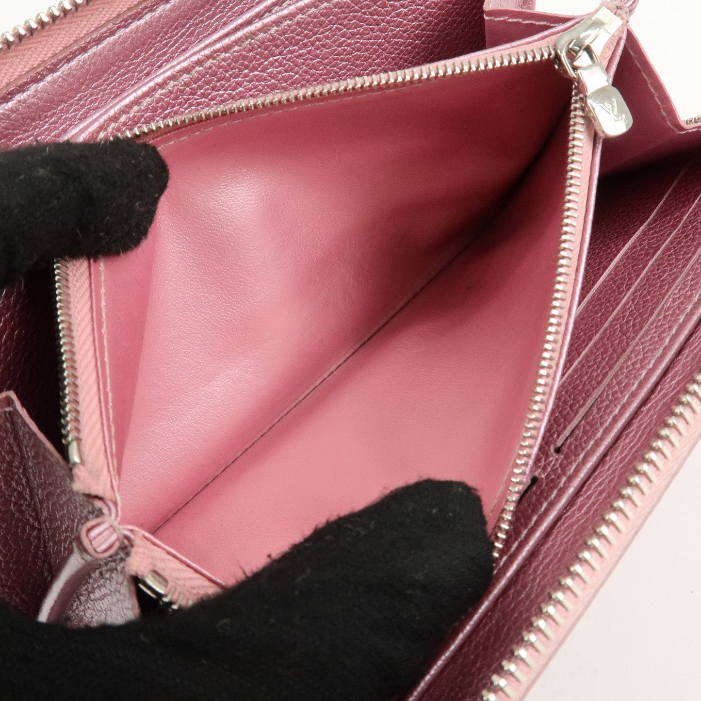 Louis Vuitton Calf Leather Zippy Lock Me Wallet Crystal Rose M69812【Pre-order】