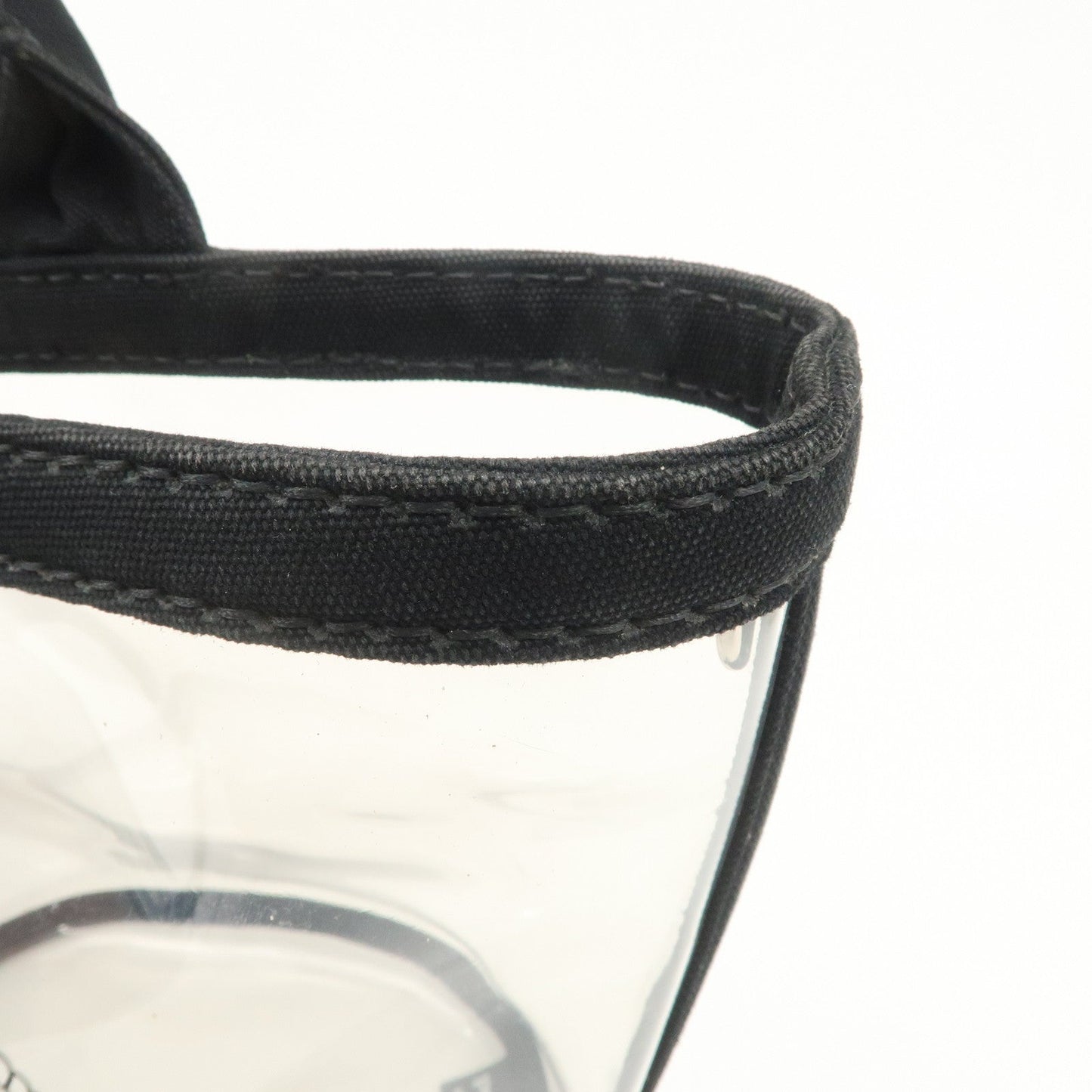 Prada Canvas Vinyl Leather 2Way Hand Bag Clear Black 1BG187【Pre-order】
